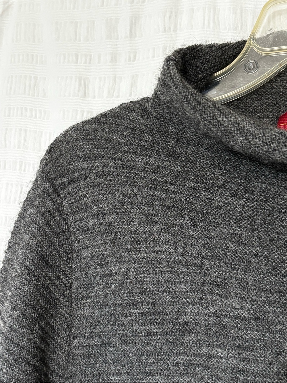 BEYOND THREADS Ribbed Cowlneck Pullover Sweater Gray Sz Large - Picture 3 of 9